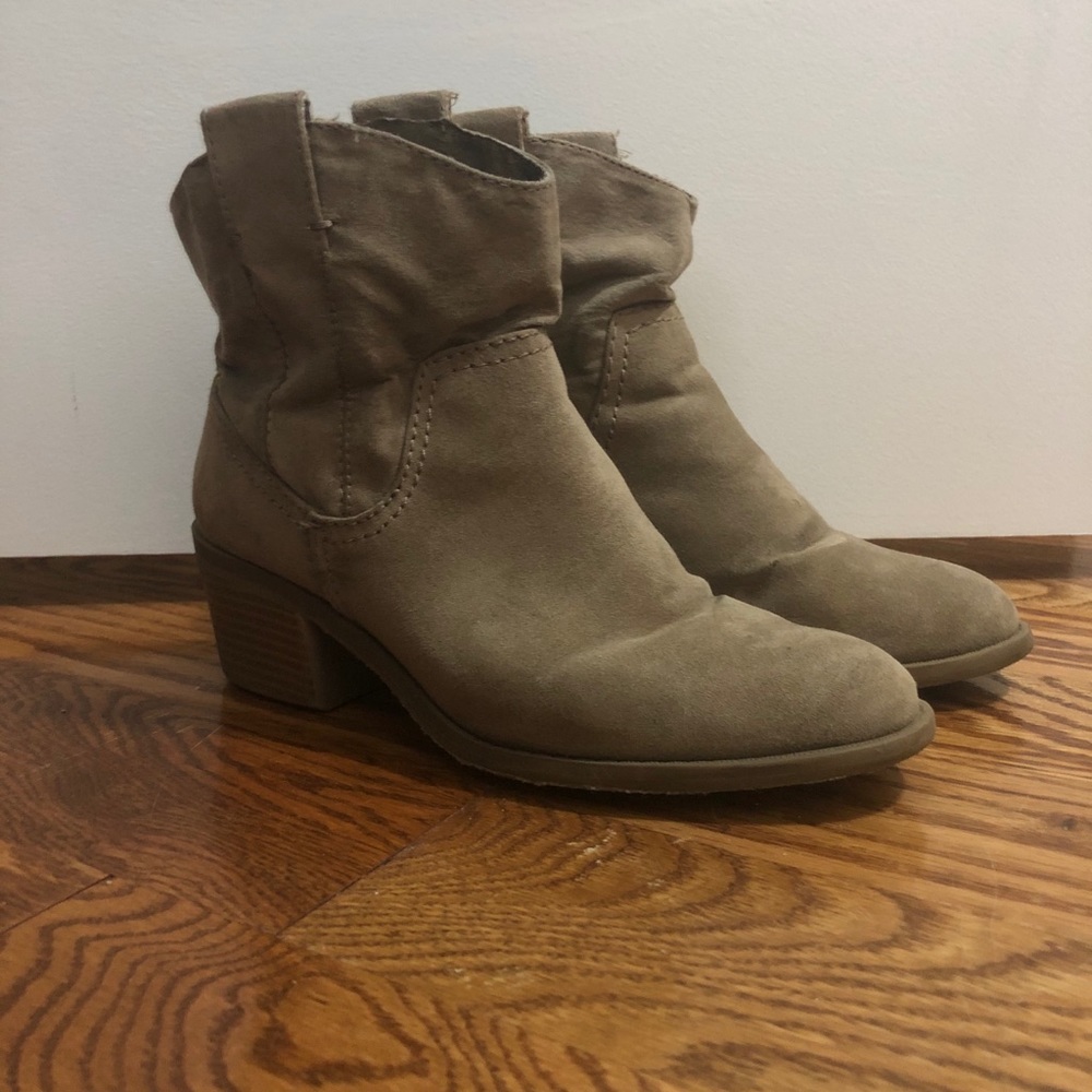 Suede Cowboy Style Booties